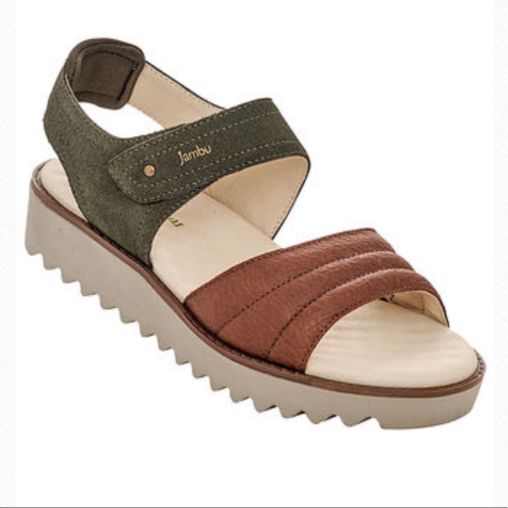 Jambu Africa Camel/Hunter Green Sandal